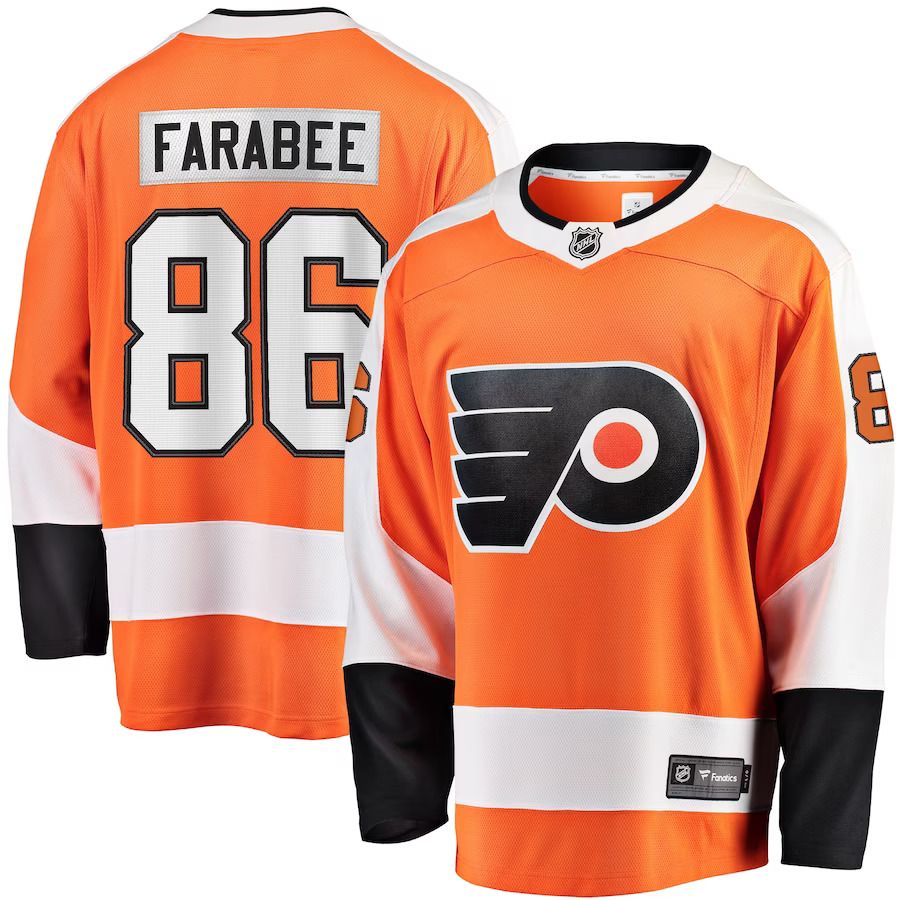 Men Philadelphia Flyers 86 Joel Farabee Fanatics Branded Orange Home Team Breakaway Player NHL Jersey